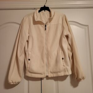 Reversible ivory fleece jacket